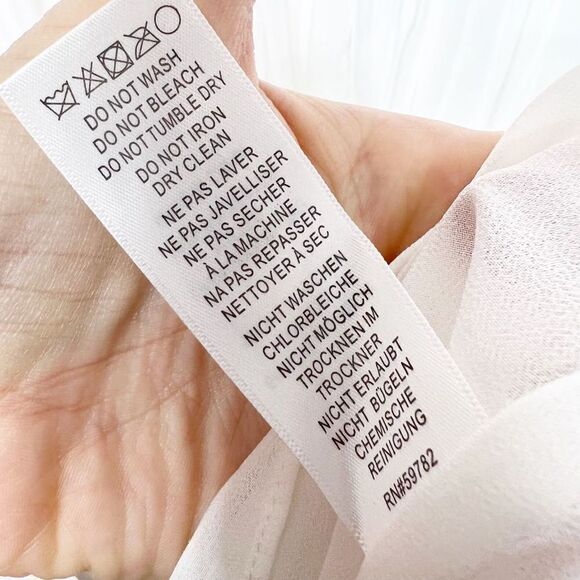 ADRIANA PAPELL Dress Women’s 14 Mini Sleevelss Chiffon White Ivory Formal - Picture 3 of 9